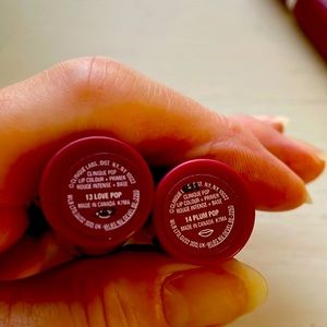 Clinique (2) lipsticks “love pop 13”, “ plum pop 14”